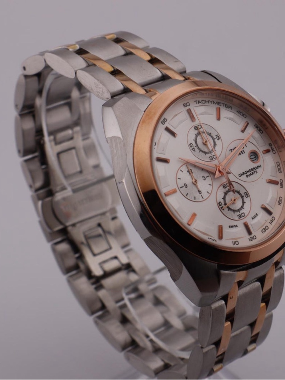 NEW Tissot 1853 Couturier Tachymeter Rose Gold & Silver Chronograph Watch In Box - Picture 4 of 11